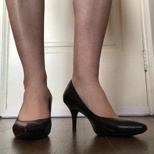 Calvin Klein Nadine Black Leather Heels